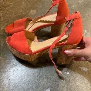 Anthropologie Coral Heeled Sandals